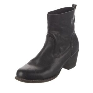 Rag & Bone Black Leather Moto Ankle Heeled Boots Size 39 EU 8.5 US